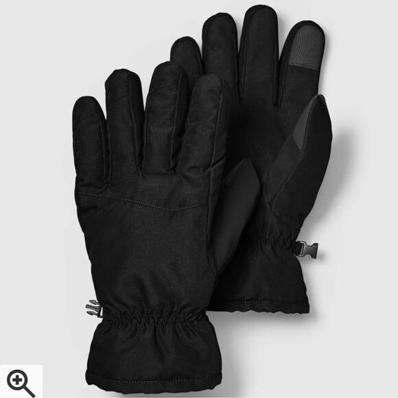Eddie Bauer L/XL Boundary Pass Down Black Men’s Insulated Waterproof Gloves